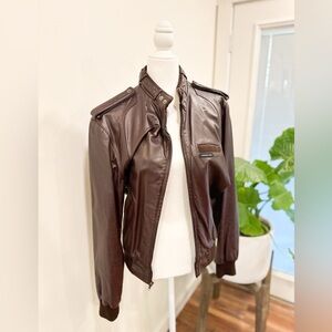 Vintage Members Only Dark Brown Leather Jacket